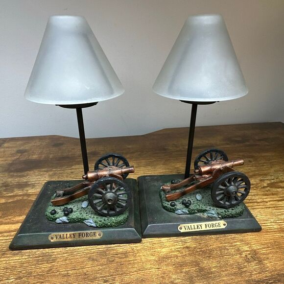 Valley Forge Souvenir Cannon Tea light Mini Lamp set of 2 - Picture 1 of 8
